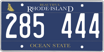 RI license plate 285444