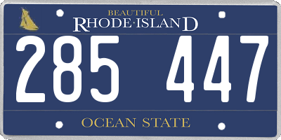 RI license plate 285447