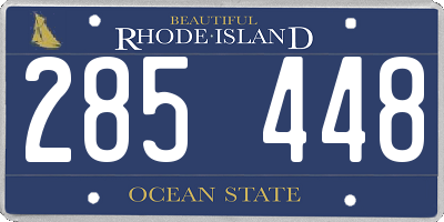 RI license plate 285448