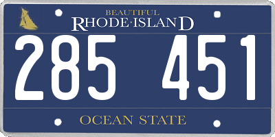 RI license plate 285451