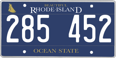 RI license plate 285452
