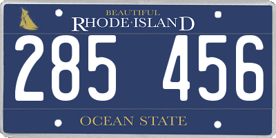 RI license plate 285456