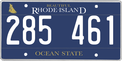 RI license plate 285461