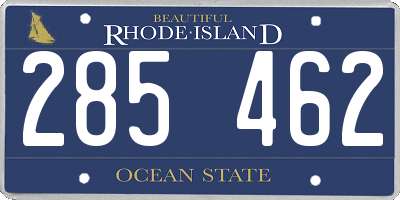 RI license plate 285462