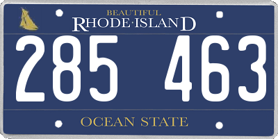 RI license plate 285463