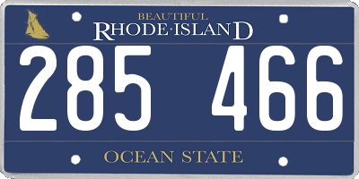 RI license plate 285466