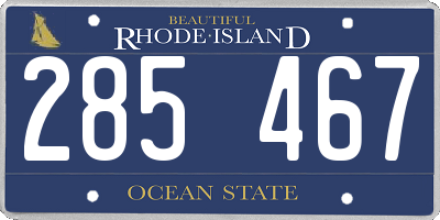 RI license plate 285467
