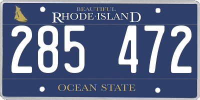 RI license plate 285472
