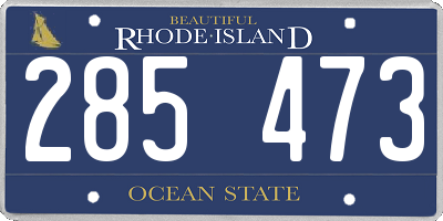 RI license plate 285473