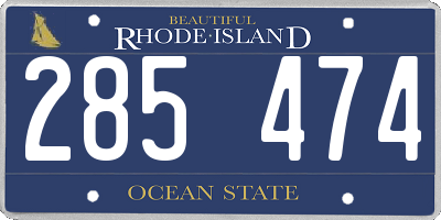 RI license plate 285474