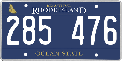RI license plate 285476