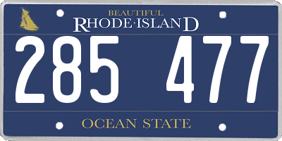 RI license plate 285477