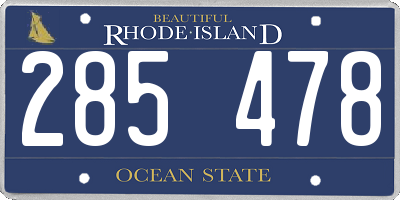 RI license plate 285478