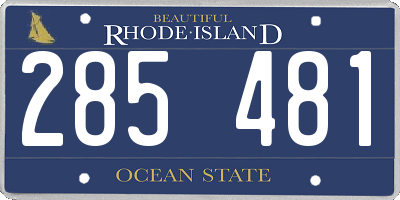 RI license plate 285481