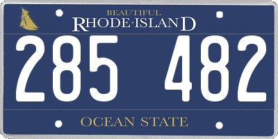 RI license plate 285482