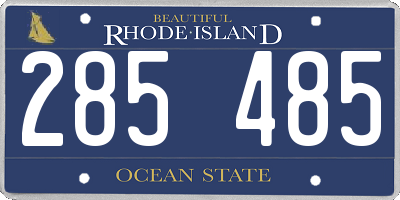 RI license plate 285485