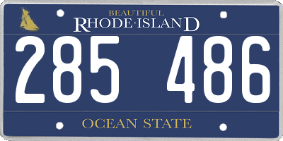 RI license plate 285486