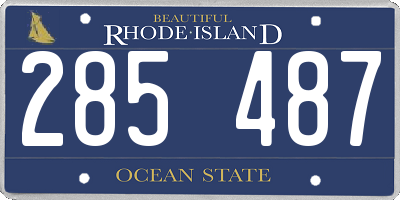RI license plate 285487
