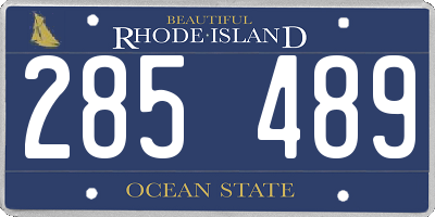 RI license plate 285489