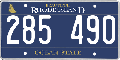RI license plate 285490