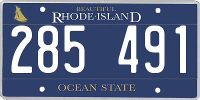 RI license plate 285491