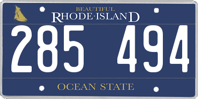 RI license plate 285494