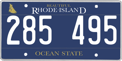 RI license plate 285495
