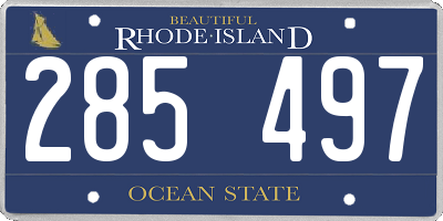RI license plate 285497