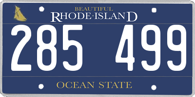 RI license plate 285499