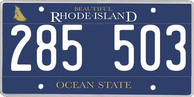 RI license plate 285503