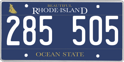 RI license plate 285505