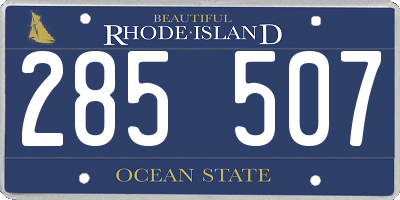 RI license plate 285507