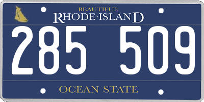 RI license plate 285509