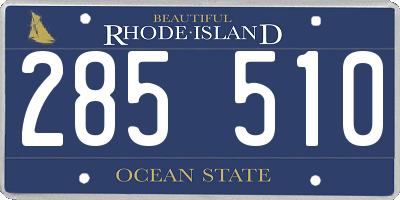 RI license plate 285510