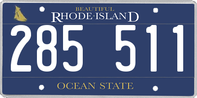 RI license plate 285511