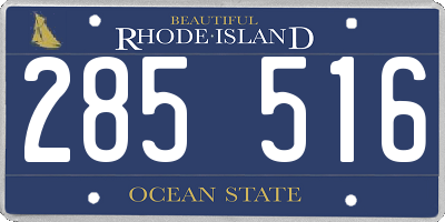 RI license plate 285516