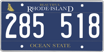 RI license plate 285518