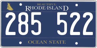 RI license plate 285522