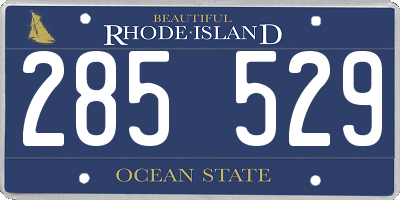 RI license plate 285529