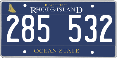 RI license plate 285532