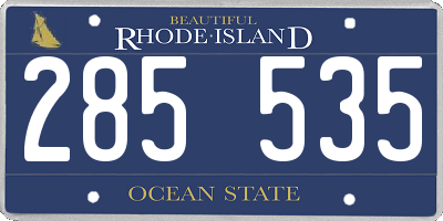 RI license plate 285535