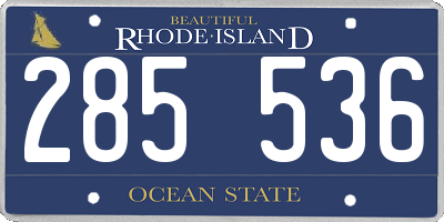 RI license plate 285536