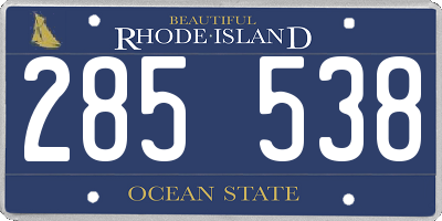 RI license plate 285538