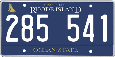 RI license plate 285541