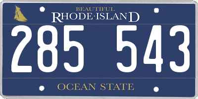 RI license plate 285543