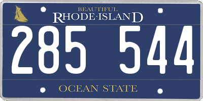 RI license plate 285544