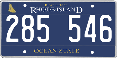 RI license plate 285546