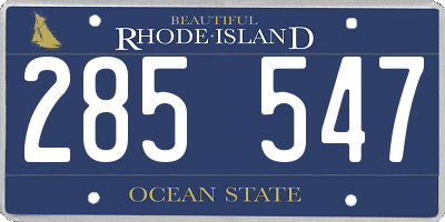 RI license plate 285547