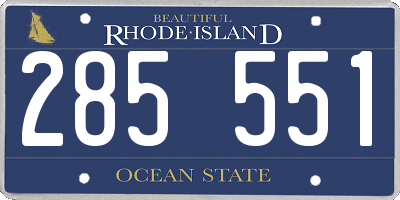 RI license plate 285551