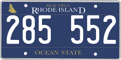 RI license plate 285552